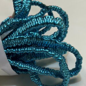Eçástico chato corrugado, cor azul-água metalizado 10 mm - Preço por Metro