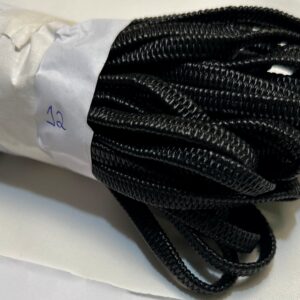 Elástico chato corrugado, cor preto 8 mm - Preço por Metro