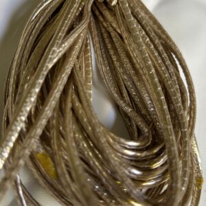 Cordão redobrado metalizado dourado claro - Preço por Metro
