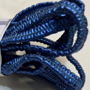Elástico chato corrugado, cor azul metalizado 8 mm - Preço por Metro