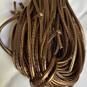 Cordão redobrado metalizado bronze - Preço por Metro
