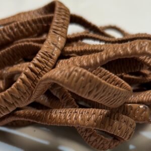 Elástico chato corrugado, cor castanho claro 10 mm - Preço por Metro