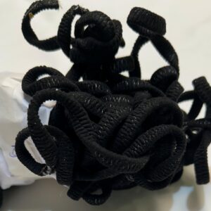Elástico chato corrugado, cor preto 8 mm - Preço por Metro