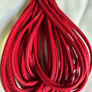 Cordão redobrado sintético vermelho - Preço por Metro