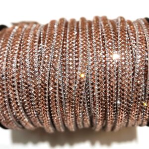 Meia cana Rosê, stras escama 10mm - Preço por metro