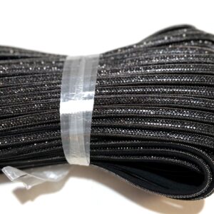 Meia cana strass preto 6mm - Preço por metro