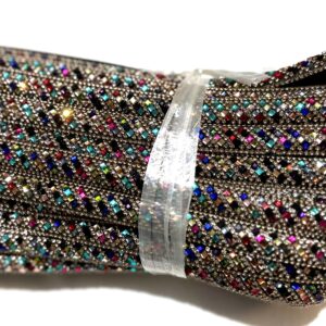 Meia cana strass multicolor 13mm - preço por metro