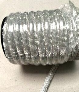 Meia cana strass prata 13mm - Preço por metro