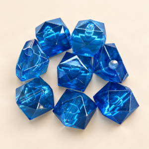 Enfeite Acrílico Passante Cor Azul Transparente – Preço por Peça