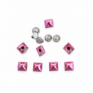 Pirâmide 6mm Rosa Metalizado - ref 229/15 - Preço por peça